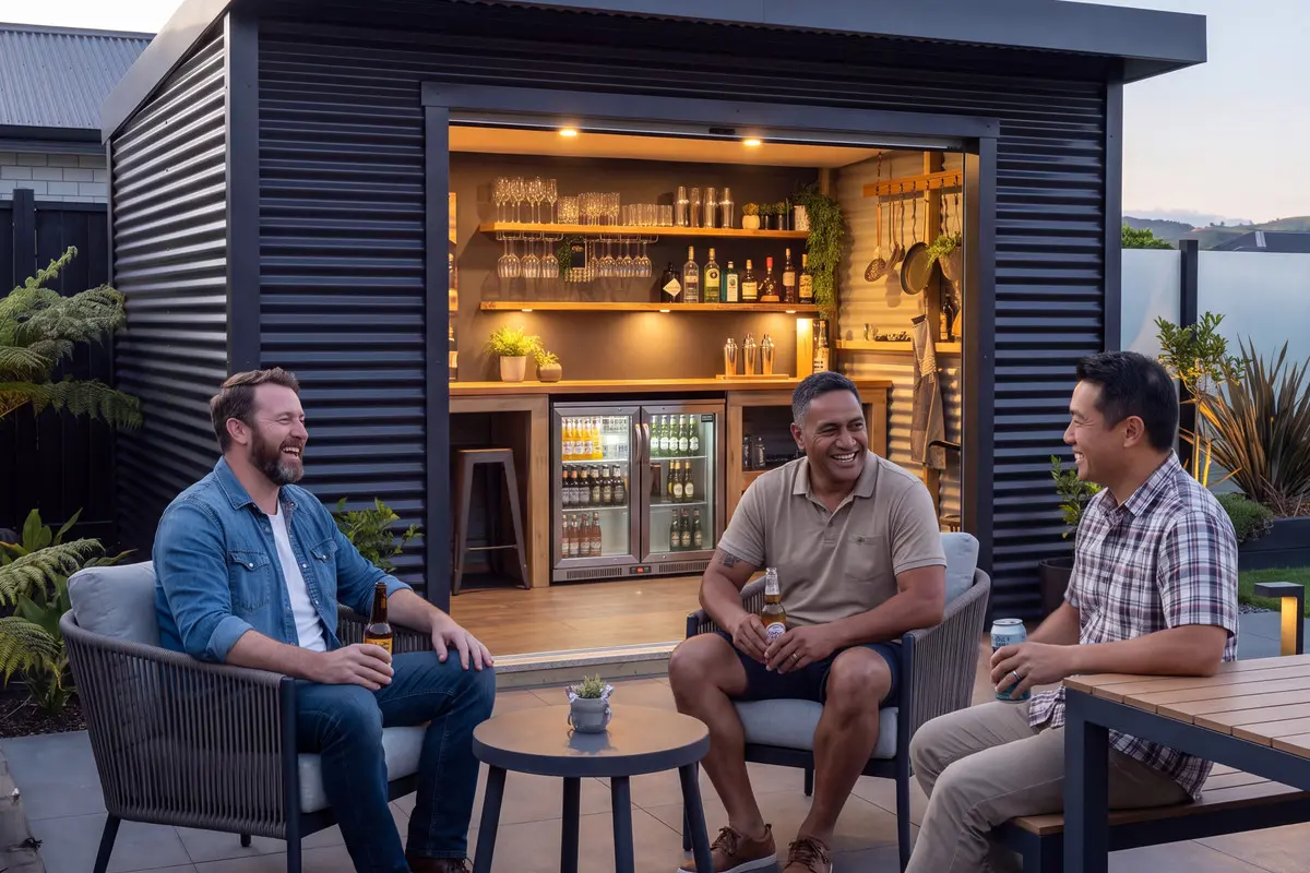 02 backyard entertaining shed