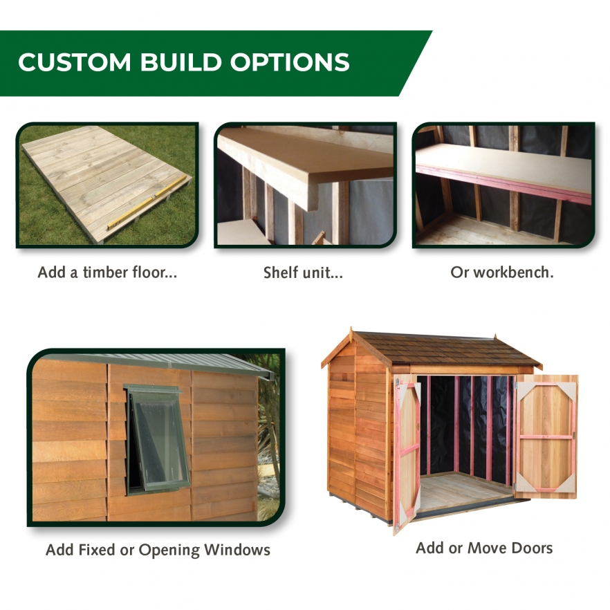 Cedar garden shed custom options