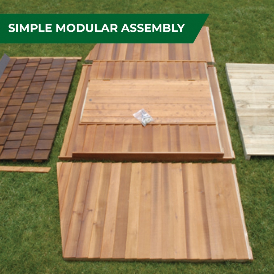 Cedar Garden Shed Modular assembly